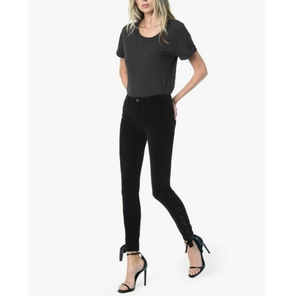 Joe's Velvet Skinny Jeans Ribbon Ankle Tie Size 26 NWT - Picture 1 of 8